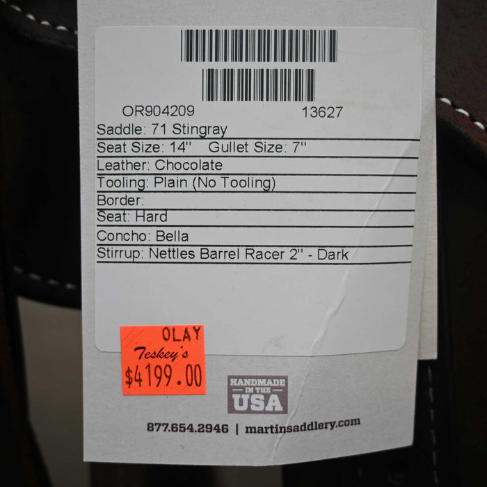 14" MARTIN STINGRAY BARREL SADDLE Saddles - New Martin Saddlery