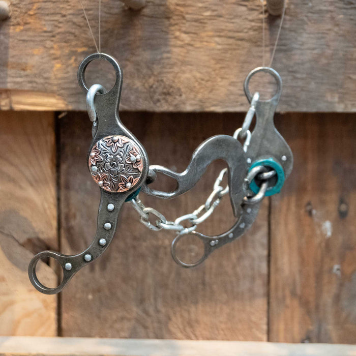 Paul Petska Washer Ported Chain Bit w/Silver Star Concho