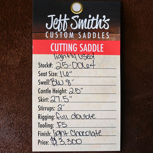 16" LIGHTLY USED JEFF SMITH CUTTING SADDLE Saddles Jeff Smith