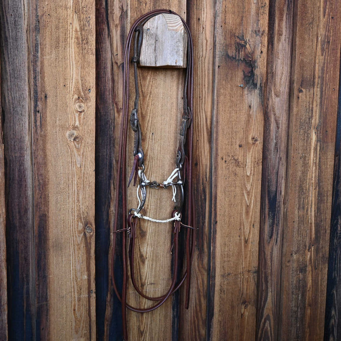 Kerry Kelley Silver Mounted 65 Dogbone Bridle Rig w/Single Ear Headstall