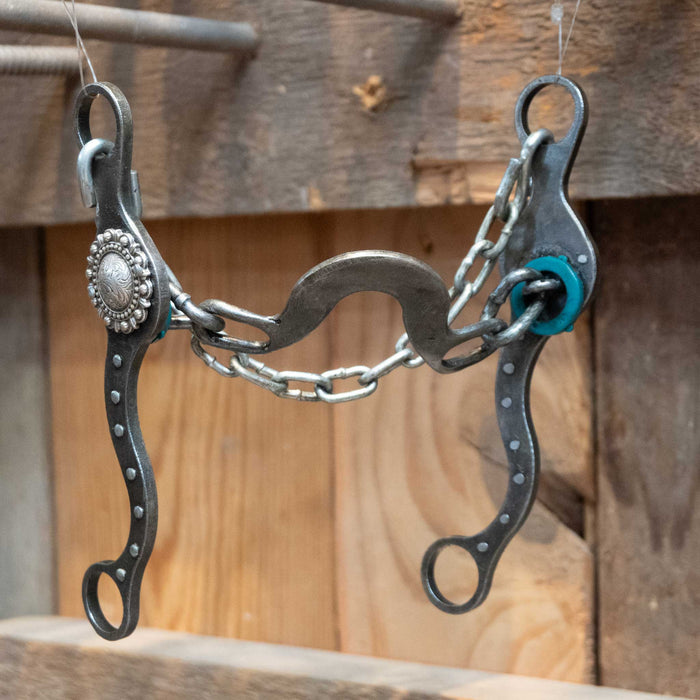 Paul Petska Washer Ported Chain Bit w/Classic Silver Concho