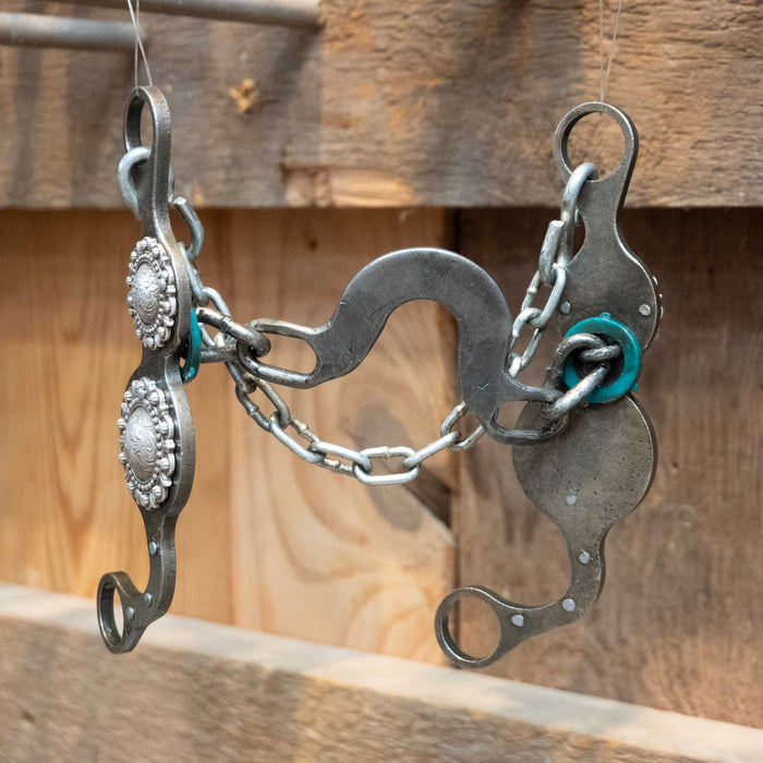 Paul Petska Washer Ported Chain Bit w/Classic Silver Conchos