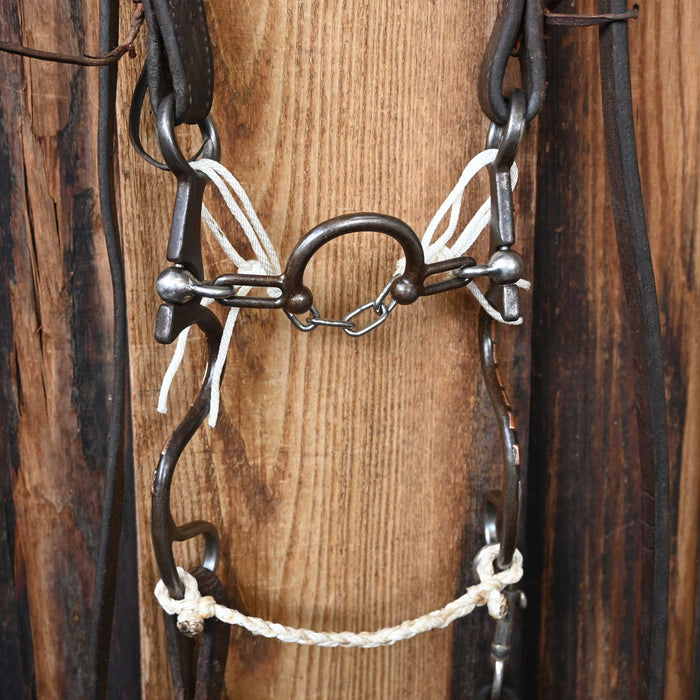 Kerry Kelley Silver & Copper Mounted 10 Ported Chain Bridle Rig w/Split Ear Headstall