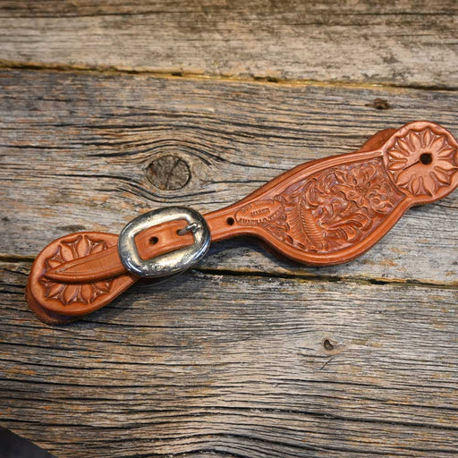 Bob Marrs Tooled Spur Straps Tack - Spur Straps Bob Marrs