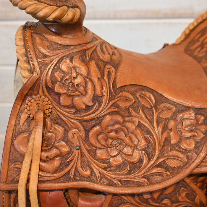 R Lloyd Davis & Sons Saddle Makers Tucson Az, Salesmand Sample Tooled saddle and stand