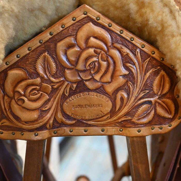 R Lloyd Davis & Sons Saddle Makers Tucson Az, Salesmand Sample Tooled saddle and stand