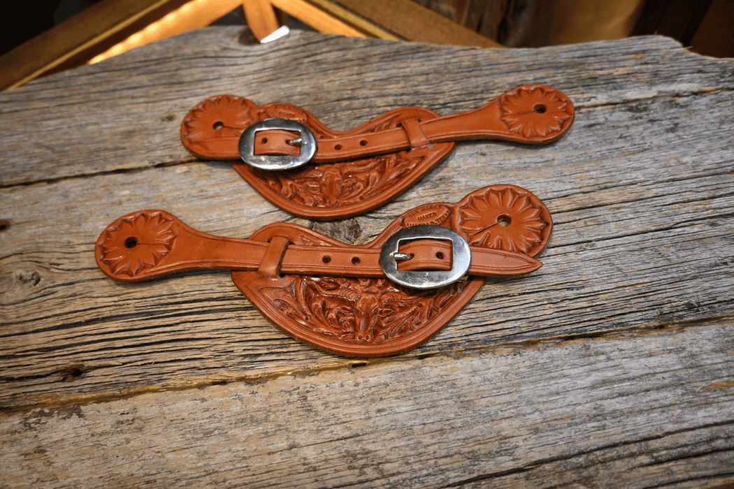 Bob Marrs Fully Tooled Longhorn Spur Straps