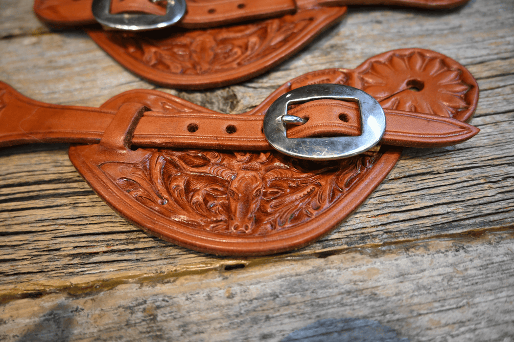 Bob Marrs Fully Tooled Longhorn Spur Straps