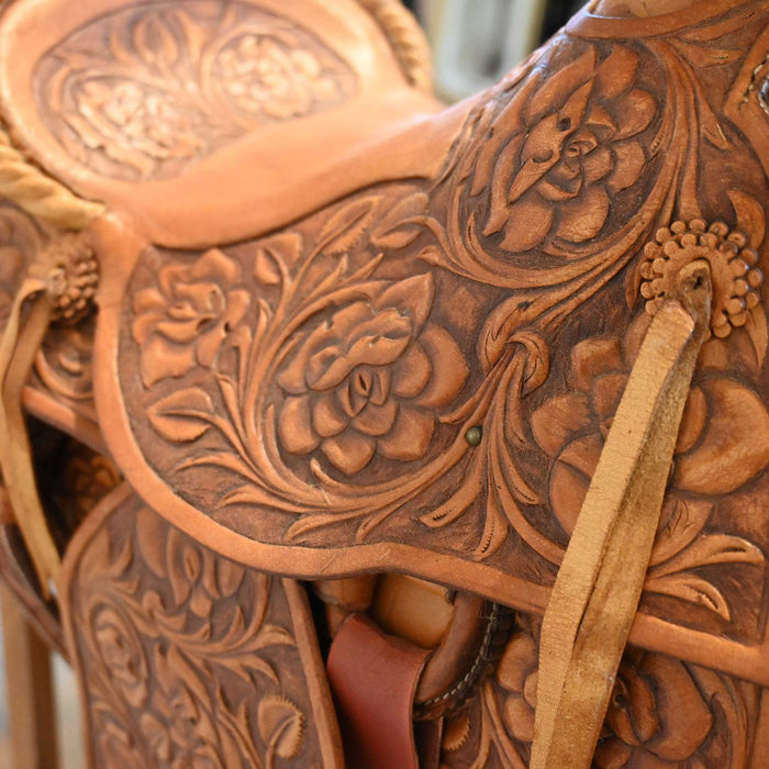 R Lloyd Davis & Sons Saddle Makers Tucson Az, Salesmand Sample Tooled saddle and stand