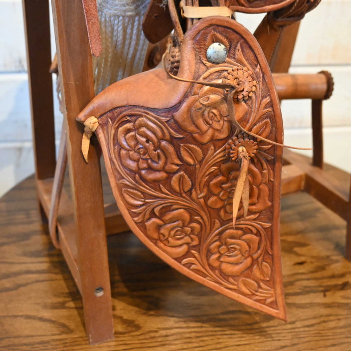R Lloyd Davis & Sons Saddle Makers Tucson Az, Salesmand Sample Tooled saddle and stand