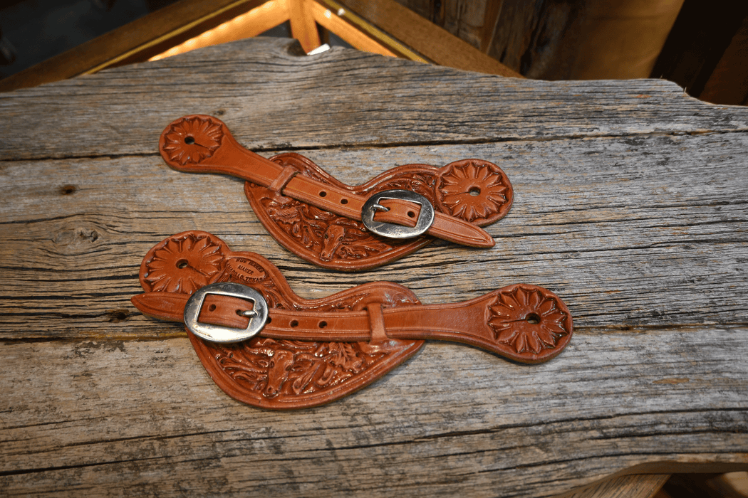 Bob Marrs Fully Tooled Longhorn Spur Straps