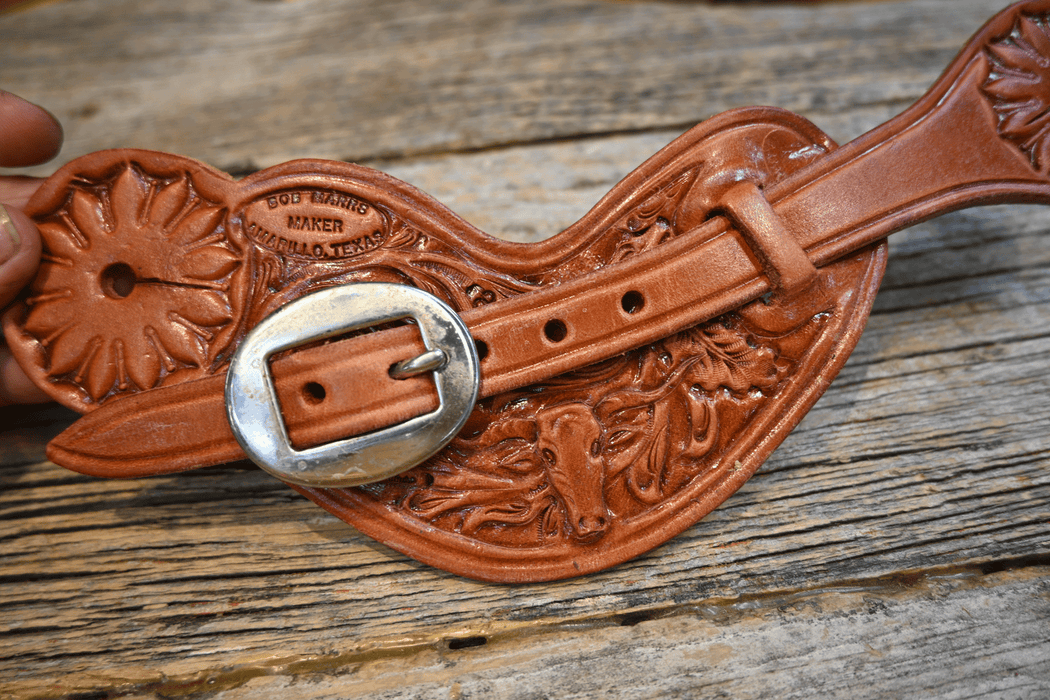 Bob Marrs Fully Tooled Longhorn Spur Straps