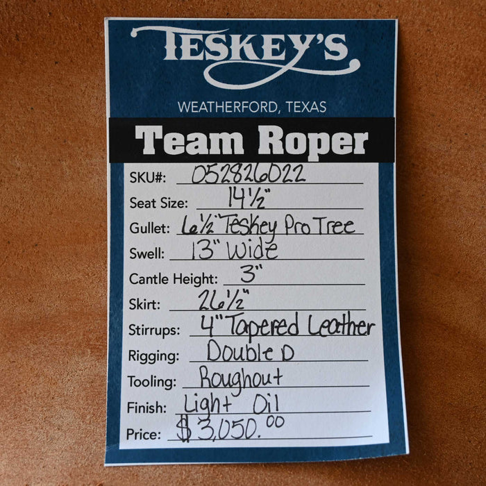 14.5" USED TESKEY'S TEAM ROPING SADDLE Saddles - New Teskey's Saddlery