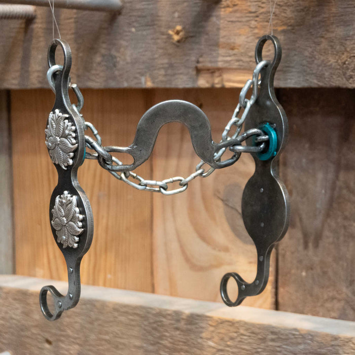 Paul Petska Washer Ported Chain Bit w/Silver Flower Conchos