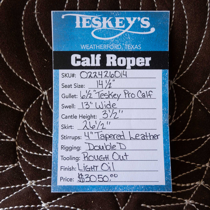 14.5" TESKEY'S CALF ROPING SADDLE Saddles - New Teskey's Saddlery