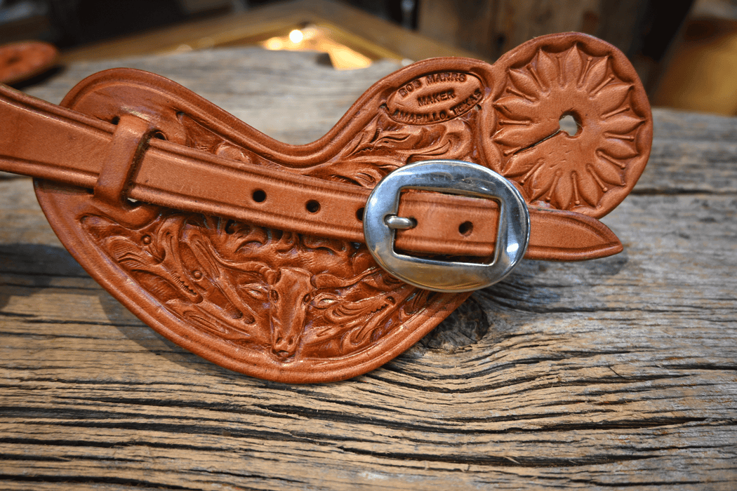 Bob Marrs Fully Tooled Longhorn Spur Straps