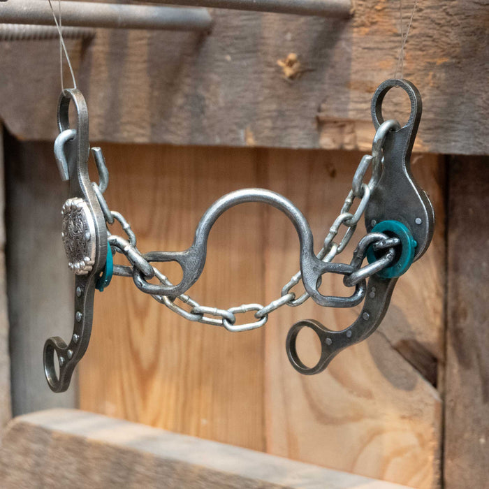 Paul Petska Ported Chain Bit w/Silver Dotted Conchos