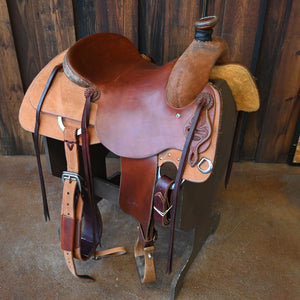 16" USED JEFF SMITH RANCH CUTTER SADDLE Saddles Jeff Smith