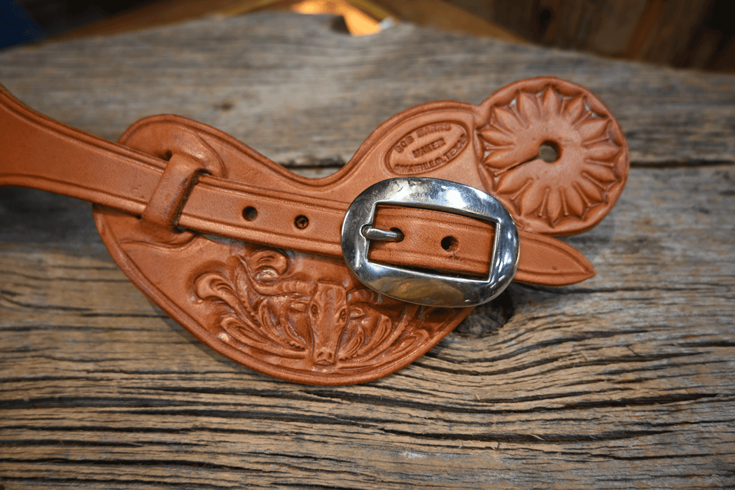 Bob Marr's Tooled & Scrolled Longhorn Spur Straps