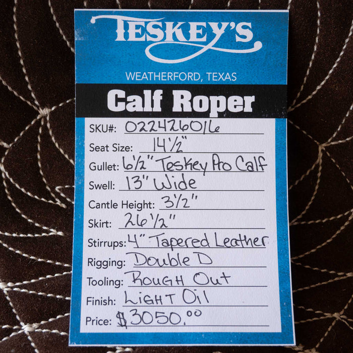 14.5" TESKEY'S CALF ROPING SADDLE Saddles - New Teskey's Saddlery
