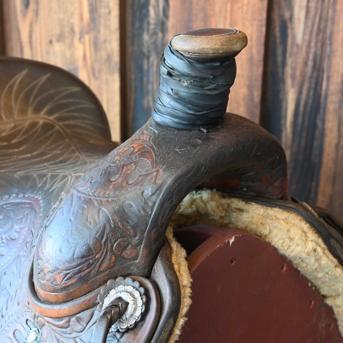 15" USED A. REED TEAM ROPING SADDLE