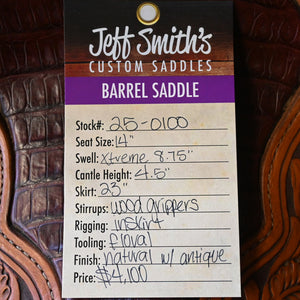 14" USED JEFF SMITH XTREME BARREL SADDLE Saddles Jeff Smith