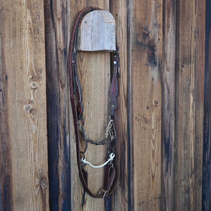 Cow Horse Supply Twisted Wire Snaffle Bridle Rig w/Slip Ear Headstall