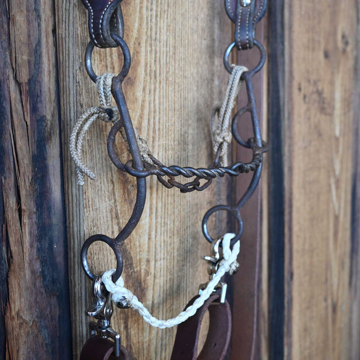 Cow Horse Supply Twisted Wire Snaffle Bridle Rig w/Slip Ear Headstall