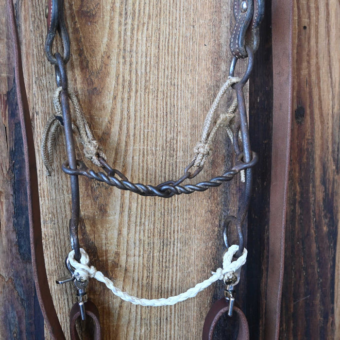 Cow Horse Supply Twisted Wire Snaffle Bridle Rig w/Slip Ear Headstall