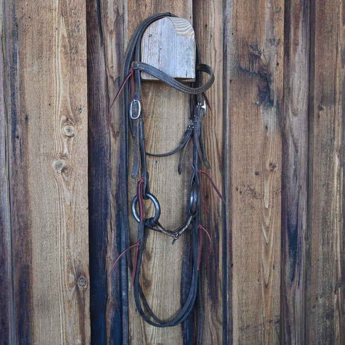 Heavy O-Ring Twisted Copper Snaffle Bridle Rig w/Browband Headstall