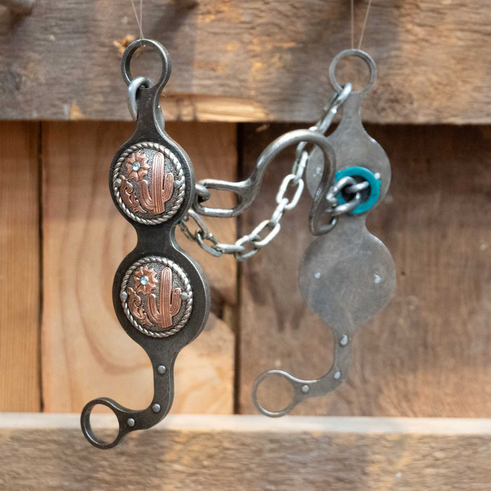 Paul Petska Ported Chain Bit w/Copper Cactus Conchos