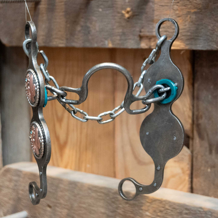 Paul Petska Ported Chain Bit w/Copper Cactus Conchos