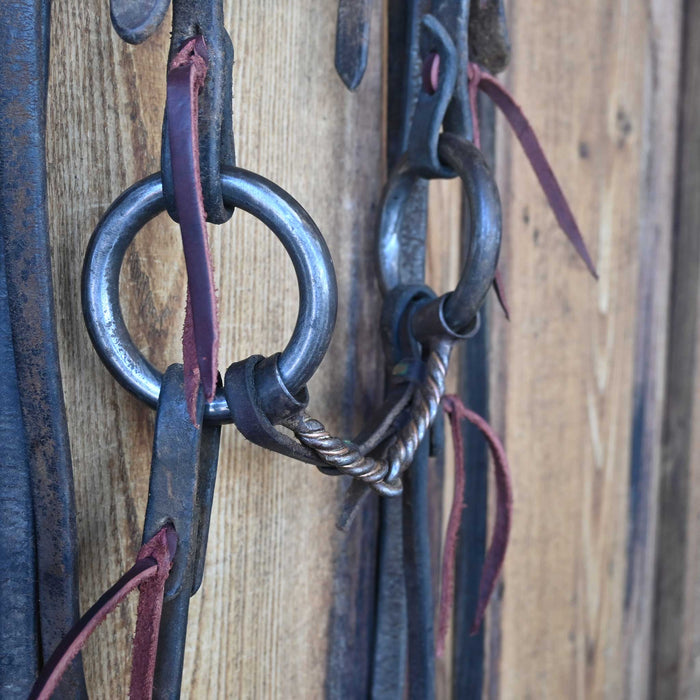 Heavy O-Ring Twisted Copper Snaffle Bridle Rig w/Browband Headstall