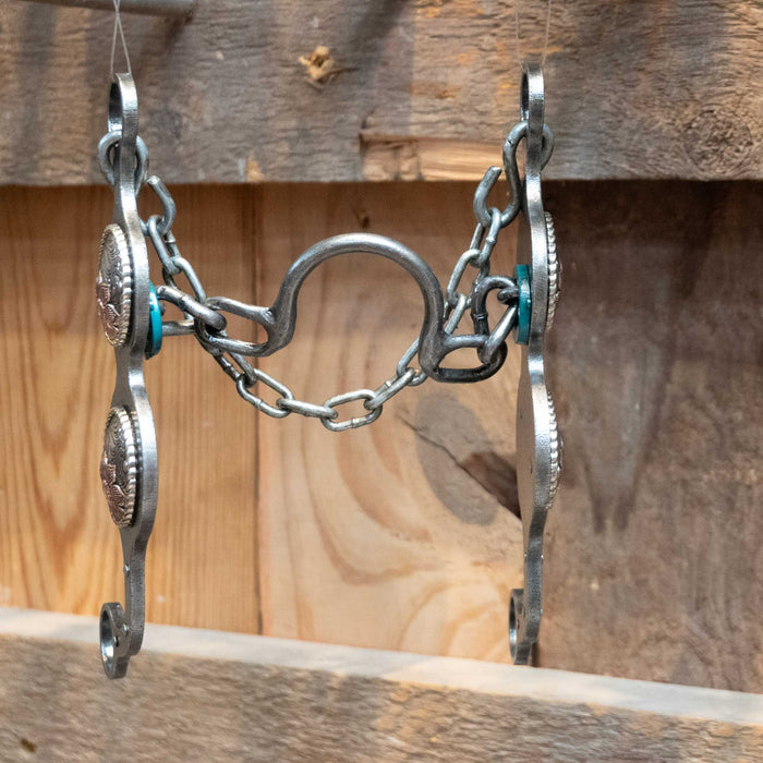 Paul Petska Ported Chain Bit w/Copper Flower Conchos