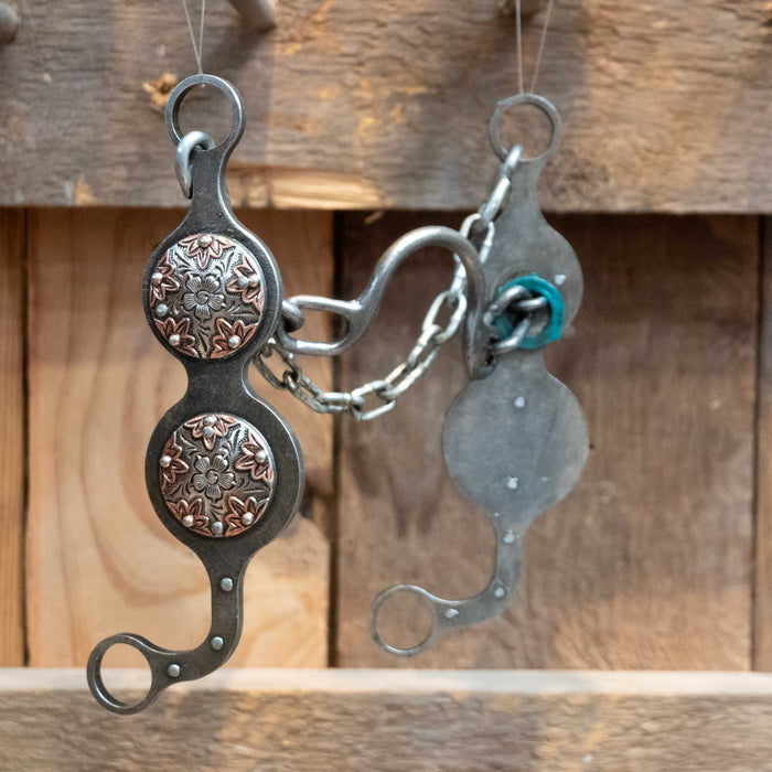 Paul Petska Ported Chain Bit w/Silver Flower Conchos