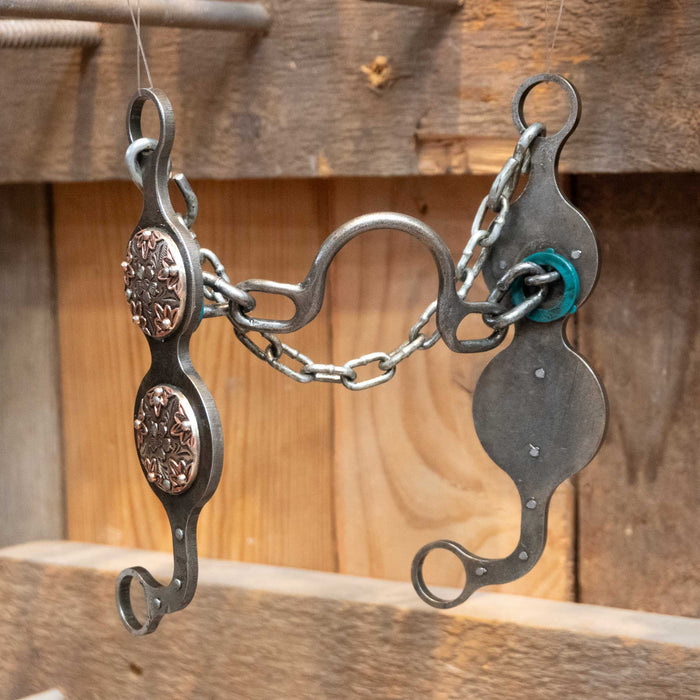 Paul Petska Ported Chain Bit w/Silver Flower Conchos