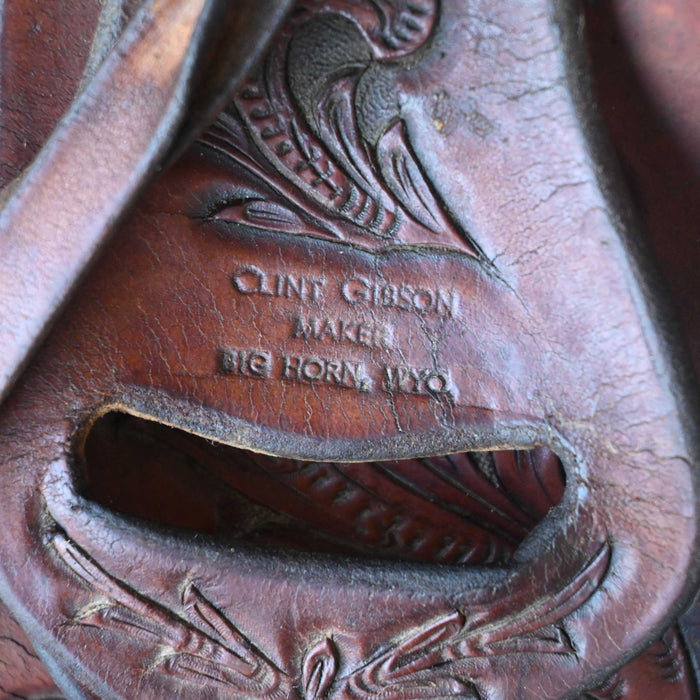 14.5" USED CLINT GIBSON ROPING SADDLE