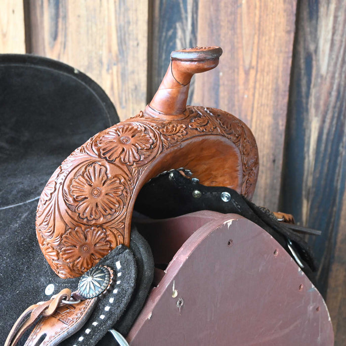 14" SEVEN LIGHTWEIGHT (FIBERGLASS TREE) BARREL SADDLE Saddles - New Seven Saddle