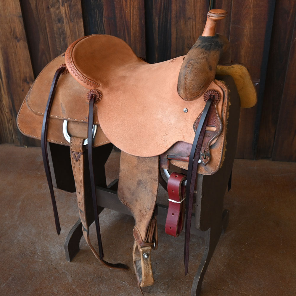 16" USED JEFF SMITH RANCH CUTTER SADDLE Saddles Jeff Smith