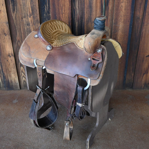 15" USED TRENT WARD ROPING SADDLE Saddles - Used Trent Ward