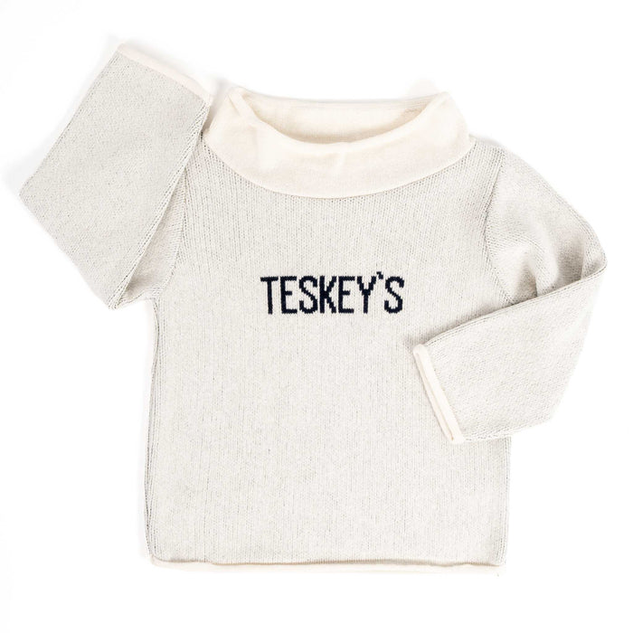 Teskey's Youth Rollneck Sweater - Natural/Navy