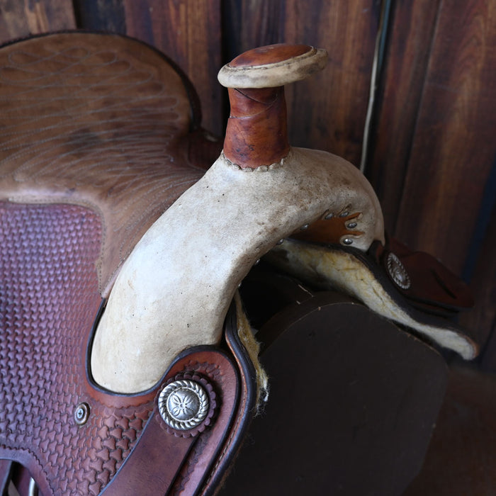 17" USED ROPING SADDLE Saddles - Used SHOPMADE