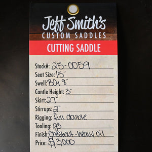 15" USED JEFF SMITH CUTTNG SADDLE Saddles Jeff Smith