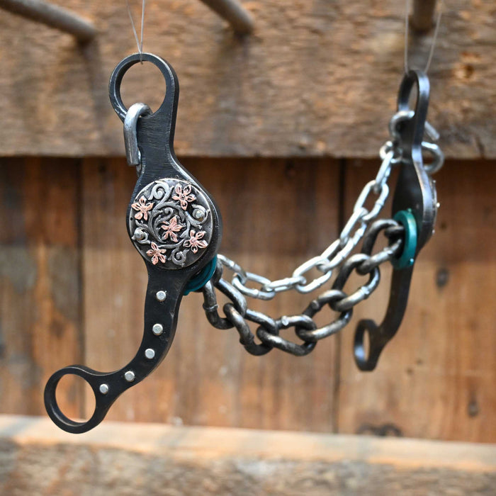 Paul Petska Chain Bit w/Copper Flowers Concho