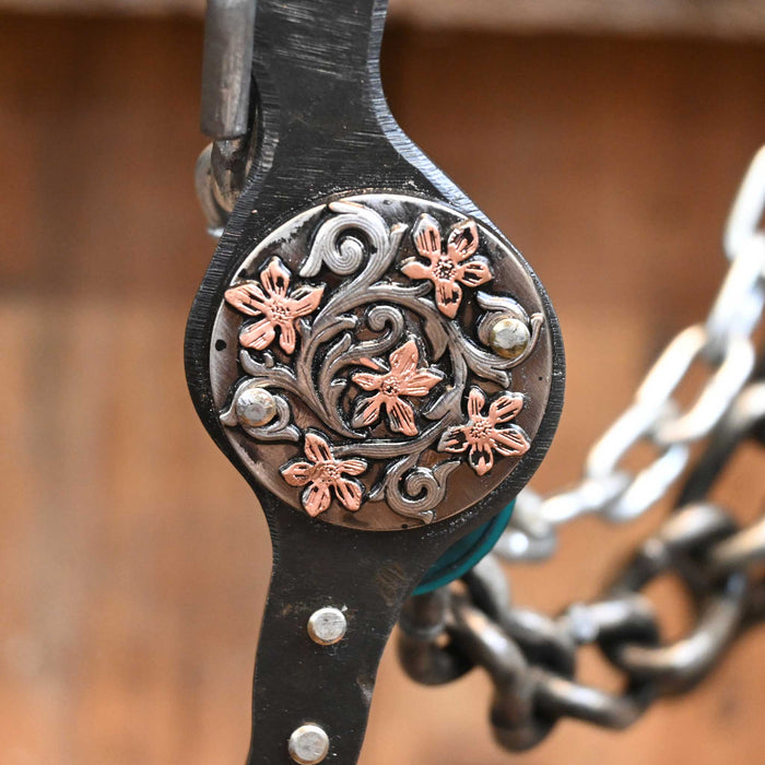 Paul Petska Chain Bit w/Copper Flowers Concho