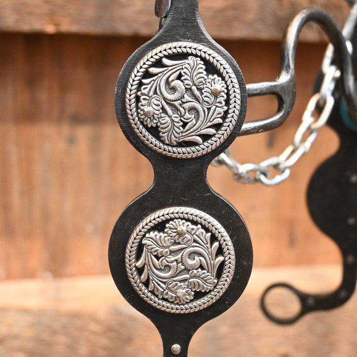 Paul Petska Solid Port Bit w/ Silver Floral Conchos