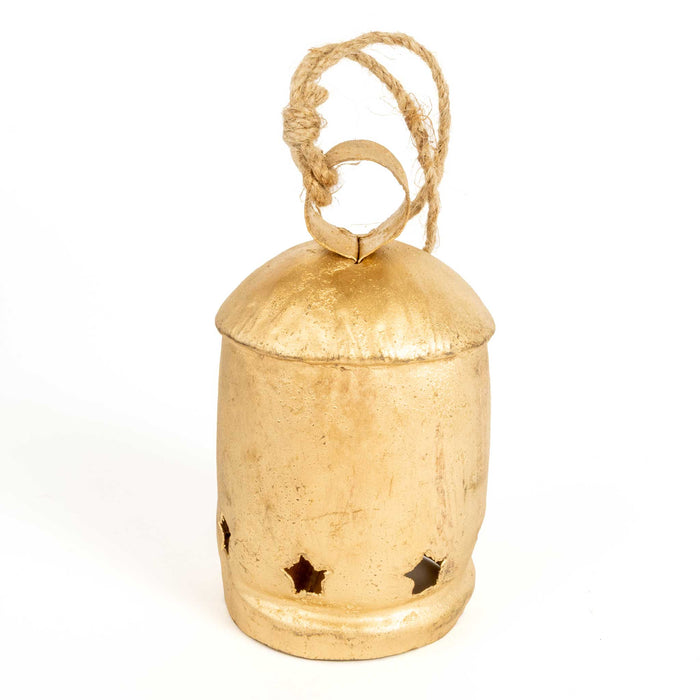 Antique Gold Metal Bell w/Star Cut Out