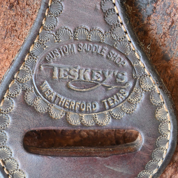 14.5" USED TESKEY'S ROPING SADDLE Saddles - Used Teskey's Saddlery