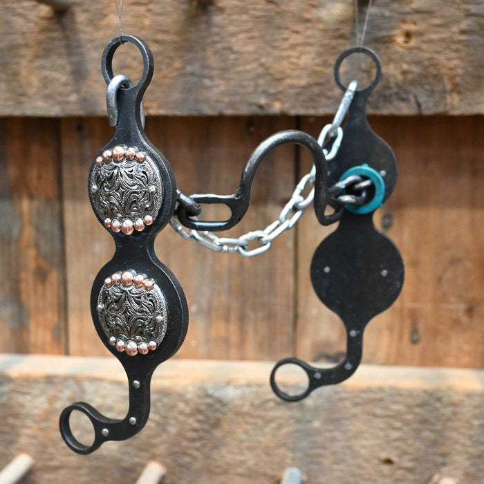 Paul Petska Ported Chain Bit w/ Silver & Copper Conchos