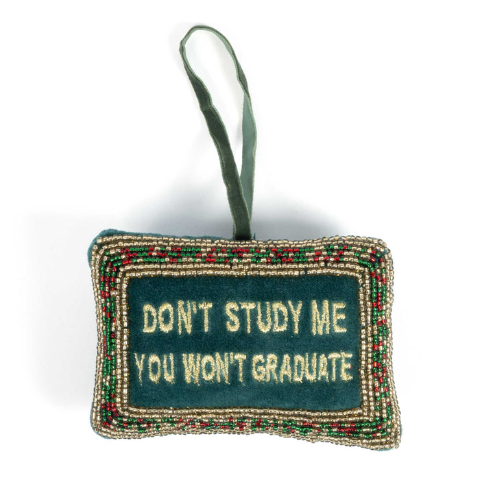 Beaded Pillow Ornament - Don't Study Me